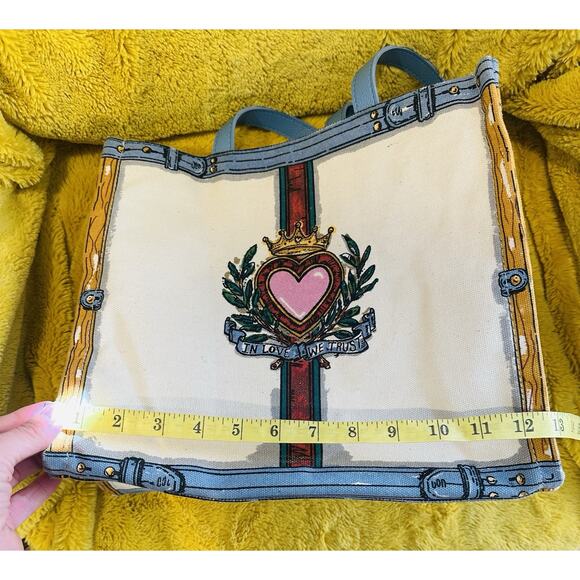 Brighton Hearts & Dogs In Love We Trust 2019 Canvas Tote Bag Beach travel resort - Picture 5 of 13